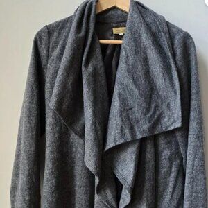 Piko 1988 Charcoal Gray Wool Lined Waterfall Duster Cardigan Jacket  Size Large